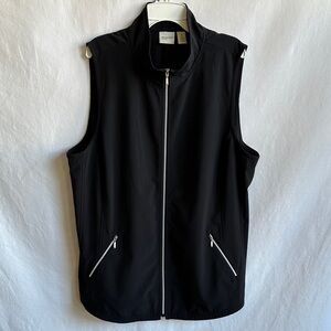 Zenergy by Chico’s black zip-up vest with silver-toned hardware, size 3 (XL)